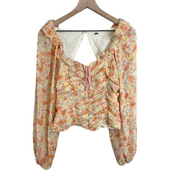 Free People Mabel Printed Blouse Top - Picture 3 of 7